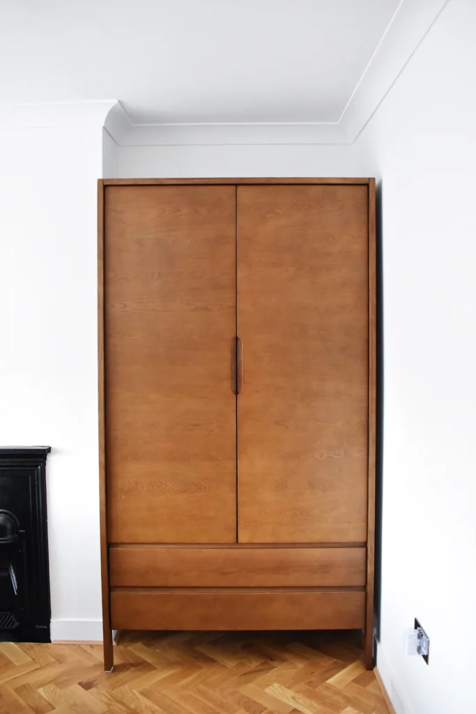 Wooden two-door wardrobe (illustrative image)